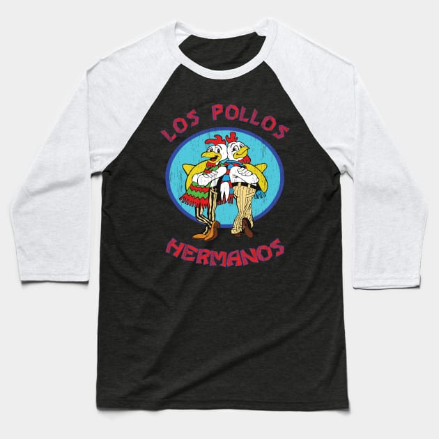 Los Pollos Hermanos Baseball T-Shirt by Skulls Mushroom Arts